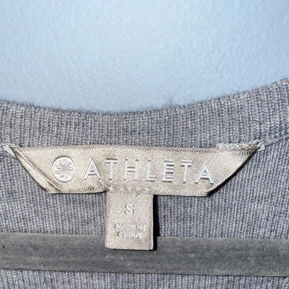 Athleta River Rib Gray Merino Wool Sweater Dress Size Small NWOT - Picture 4 of 9